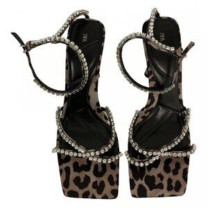 ZARA ANIMAL PRINT HEELS - Size 38